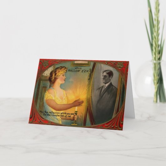 ヴィンテージ鏡ハロウィンカード シーズンカード (正面)