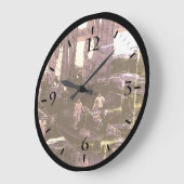 ヴィンテージ長沙翔江ボートキャンバスプリント ラージ壁時計 (傾斜)