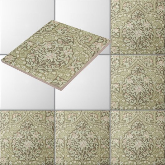 ヴィンテージ開花さくらんぼの木のパターン タイル