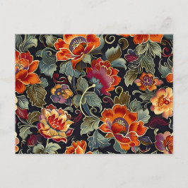 ヴィンテージ開花エレガンスグリーティングポストカード シーズンポストカード