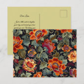 ヴィンテージ開花エレガンスグリーティングポストカード シーズンポストカード (正面/裏面)