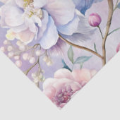 ヴィンテージ開花パステルパープルフローラデカップアート 薄葉紙 (詳細)