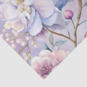 ヴィンテージ開花パステルパープルフローラデカップアート 薄葉紙 (詳細)