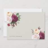 ヴィンテージ開花フローラフラットノートカード カード (正面)