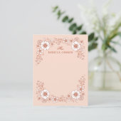 ヴィンテージ開花フローラ文房具カード – オレンジ サンキューカード (スタンド正面)