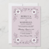 ヴィンテージ開花フローラ結婚式招待状試験 (正面)