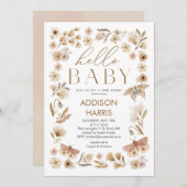 ヴィンテージ開花ベビーシャワー招待状 招待状 (正面/裏面)