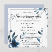 ヴィンテージ開花モーニング結婚アフターズブランチ 招待状 (正面/裏面)