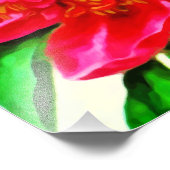 ヴィンテージ開花牡丹フローラ水色 フォトプリント            (角)