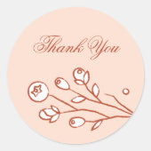 ヴィンテージ開花結婚のクロージャステッカー – オレンジ ラウンドシール (正面)