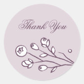 ヴィンテージ開花結婚のクロージャステッカー – 紫 ラウンドシール (正面)