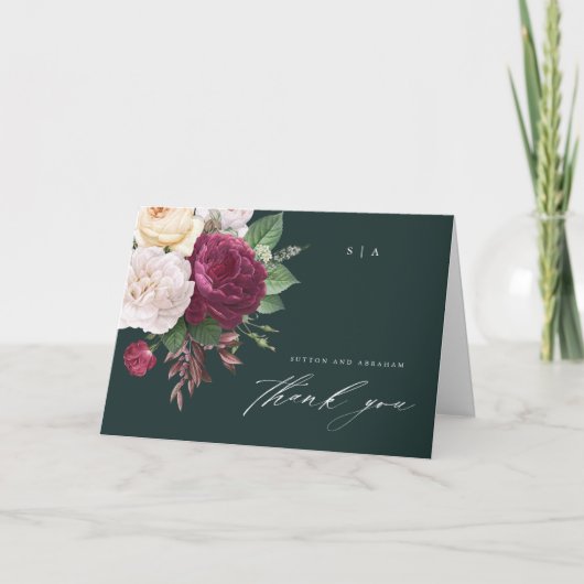 ヴィンテージ開花結婚のフローラの感謝してい写真 カード (正面)