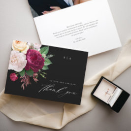 ヴィンテージ開花結婚のフローラの感謝してい写真 カード