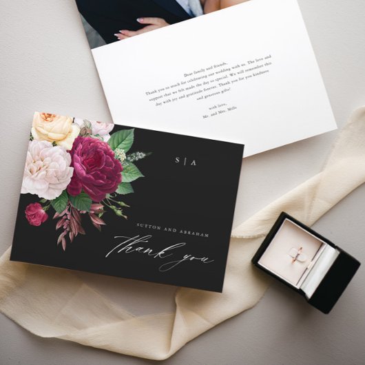 ヴィンテージ開花結婚のフローラの感謝してい写真 カード