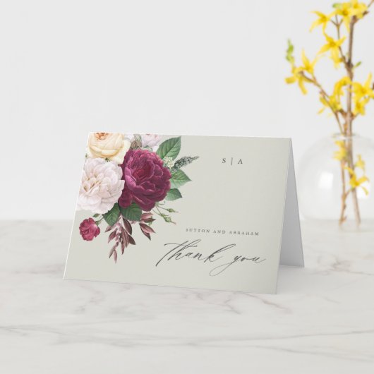 ヴィンテージ開花結婚フローラの写真サンキューカード カード (黄色い花)