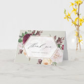 ヴィンテージ開花結婚フローラの写真サンキューカード カード (黄色い花)