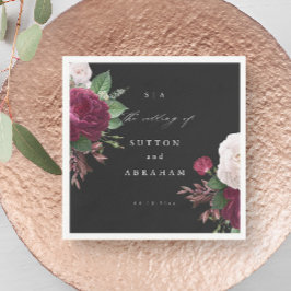 ヴィンテージ開花結婚フローラ スタンダードカクテルナプキン