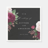 ヴィンテージ開花結婚フローラ スタンダードカクテルナプキン (正面)