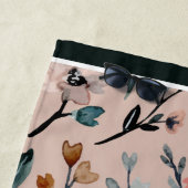 ヴィンテージ開花:ほこりっぽいバラボホフローラ水彩 ビーチタオル (インサイチュ)