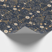 ヴィンテージ開花:レトロ植物包装紙 ラッピングペーパー (角)