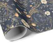 ヴィンテージ開花:レトロ植物包装紙 ラッピングペーパー (ロールコーナー)