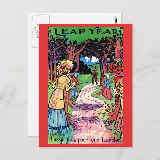 ヴィンテージ閏年はがきおもしろい1900年代前半の画像 ポストカード (正面/裏面)