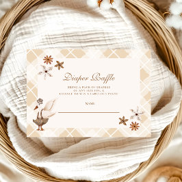 ヴィンテージ間抜けグースお洒落ベビーおむつラッフル エンクロージャーカード