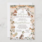 ヴィンテージ間抜けグースボーイガールベイビーシャワー 招待状 (正面)