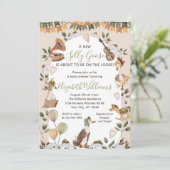 ヴィンテージ間抜けグースボーイガールベイビーシャワー 招待状 (スタンド正面)