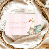 ヴィンテージ間抜けピンクグースベビー書籍ベビー エンクロージャーカード