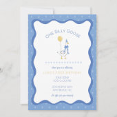 ヴィンテージ間抜けワンガースファースト誕生日招待状 招待状 (正面)