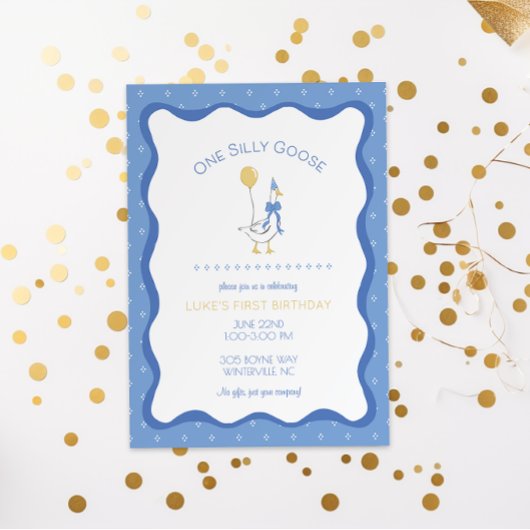 ヴィンテージ間抜けワンガースファースト誕生日招待状 招待状