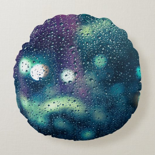 ヴィンテージ降雨ウィンドウエフェクト ラウンドクッション (正面)