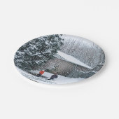 ヴィンテージ降雪写真紙プレート ペーパープレート (アングル)