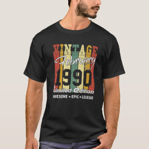 ヴィンテージ限定版誕生日デコレーション2月 Tシャツ