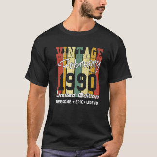 ヴィンテージ限定版誕生日デコレーション2月 Tシャツ