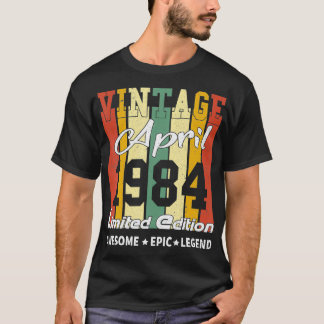 ヴィンテージ限定版誕生日装飾4月 Tシャツ