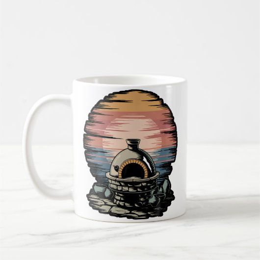 ヴィンテージ陶芸窯陶磁器アート教師陶芸 コーヒーマグカップ (左)