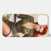 ヴィンテージ陸軍オートバイピンナップiPhoneケース iPhoneケース (裏面横)