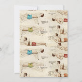 ヴィンテージ雄泳ぐ人フランスのレトロビーチパーティー 招待状 (裏面)