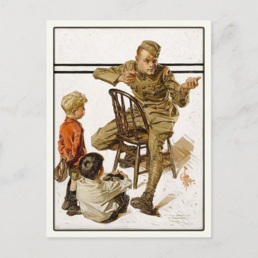 ヴィンテージ雑誌カバーアート付きポストカード ポストカード (正面)