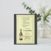 ヴィンテージ雑誌及びタコマのテーブルビール ポストカード (スタンド正面)