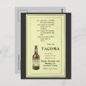 ヴィンテージ雑誌及びタコマのテーブルビール ポストカード (正面/裏面)