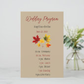 ヴィンテージ離れメープル – ウェディングプログラム紙シート (スタンド正面)