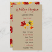 ヴィンテージ離れメープル – ウェディングプログラム紙シート (正面/裏面)