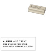 ヴィンテージ離れ差出人住所整合木目スタンプ ラバースタンプ (押印)