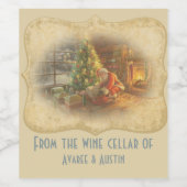 ヴィンテージ離れ・サンタのプレゼント ワインラベル (シングルラベル)