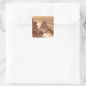 ヴィンテージ難破船 – 帆船アンティーク写真 スクエアシール (バッグ)