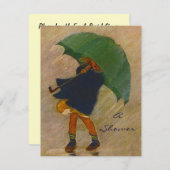 ヴィンテージ雨降りパーティーアナウンス招待状 招待状 (正面/裏面)