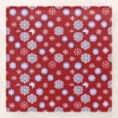 ヴィンテージ雪が赤 ガラスコースター (正面)